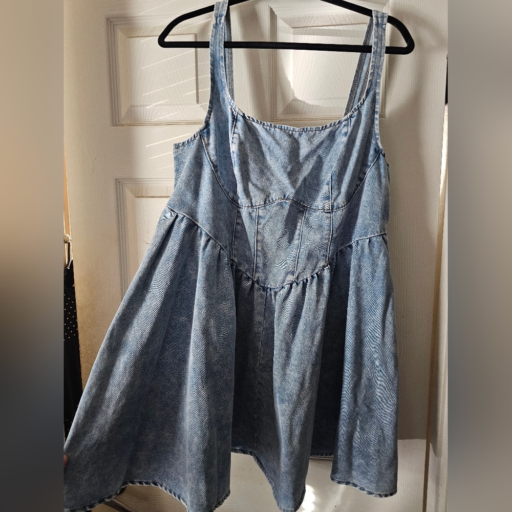 SHEIN Womens Blue Denim Dress